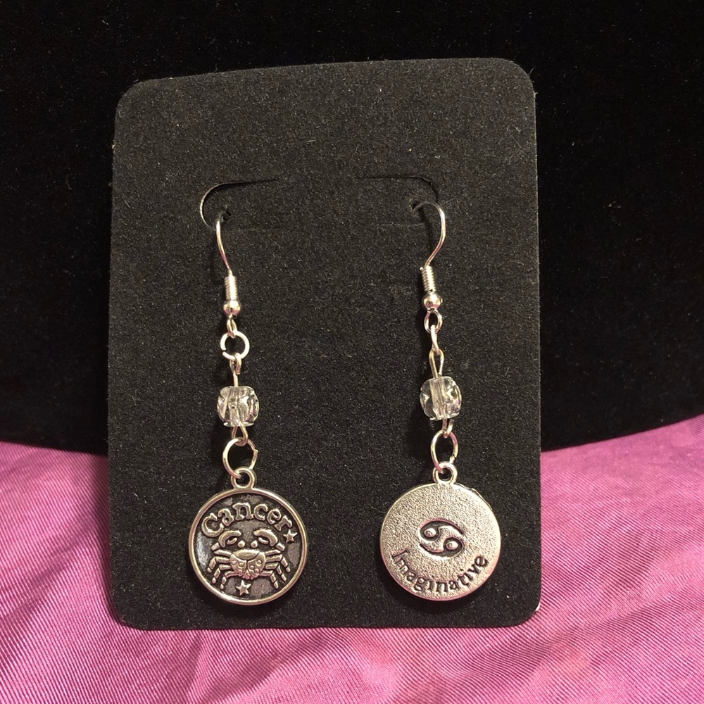 ZODIAC CHARM EARRINGS CANCER IMAGINATIVE